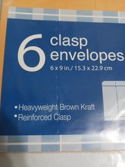 Heavyweight brown craft clasp envelopes. 10 packs 60 envelopes 6 X 9 inches NEW