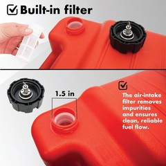 Portable 12L Marine Tank W/ Connector Fuel Tank Outboard Boat Motor