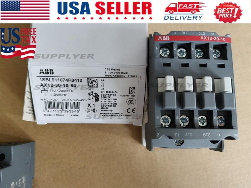 NEW ABB Contactor AX12-30-10-84 AC 110V 50/60Hz AX12-30-10 US Free TAX