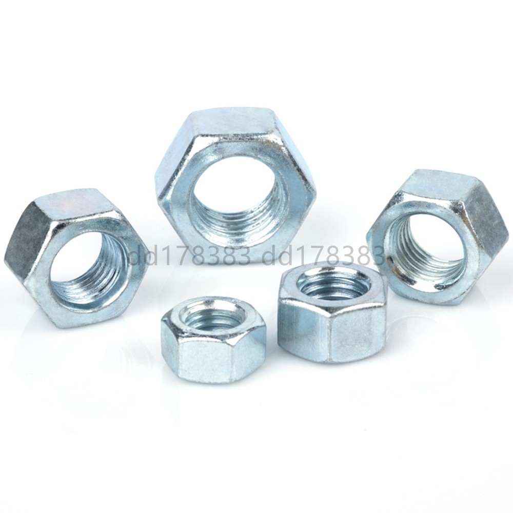 Steel Plated Zinc Hexagon Nuts M3 M4 M5 M6 M8 M10 M12 M16 M18 M20 M22-M36