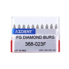 10Box AZDENT Dental Diamond Polishing Burs Football Fine #368-023F RED 10pcs/box