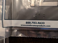 NOS SCS Elevator ADA Braille Jamb Plate Set Stainless 4″x4″ LL 1R 1-12