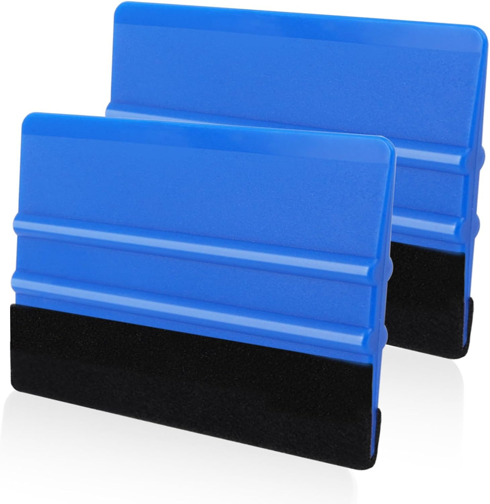 Blue Felt Squeegee,2 Pcs Squeegee for Vinyl,Medium Hardness Vinyl Squeegees Scra