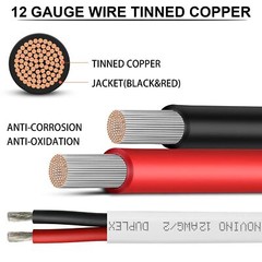 12 Gauge Marine Wire 12 AWG Duplex Marine Grade Wir,50ft Tinned Copper Boat E…