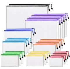 Zipper Pouch Bags 26pcs Mesh Storage Organizer Plastic Zippered Storage Bags