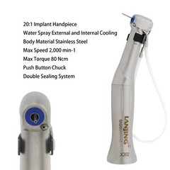 LANJING Dental Implant Handpiece 20:1 Contra Angle 1:1 Surgical Straight Nose