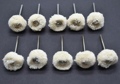 10Pcs 22mm Shank Polishing Buffing Wool Cotton Wheel Dremel Rotary Tool