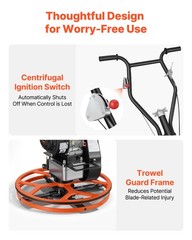 VEVOR Power Trowel 24″ Gas Concrete Finisher w/ Float Pan 5.5HP Kohler Engine