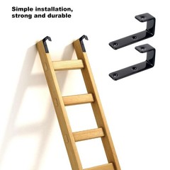 MDPLY 2 Pack Bunk Bed Ladder Hook, Inside 1″ Kids 2 Pack, Black