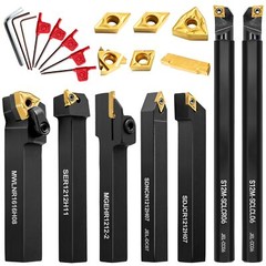 Metal Lathe Cutting Tools – 7PCS 1/2″ Indexable Lathe Turning Tool with 7pcs …