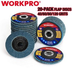 WORKPRO 20PCS Flap Disc 4-1/2″ Arbor Size 7/8″ T29 Zirconia Abrasive Wheel Discs