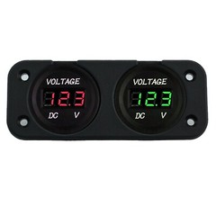DC 12/24V Car Dual Battery RED LED Digital Volt Meter Boat Voltage Marine Gauge