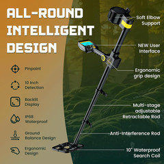 Metal Detector for Adults Waterproof – 2000mAh Chargeable Professional Cordle…