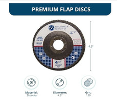 10Pk Benchmark Abrasives 4.5″x 7/8″ High Density Jumbo Zirconia Type 27 120 Grit