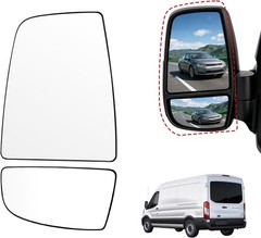 Driver Left Side Upper & Lower Mirror Glass for Ford Transit 150 250 350 2015-20