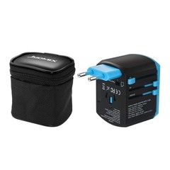 All in One Universal USB Travel Power Adapter with 3 USB Port and Type-C Inte…