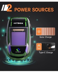 HITBOX Welding Helmet Auto Darkening, 3.94″X3.74″ Super Large Viewing True Color