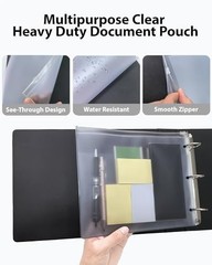 Compact 3-Ring Check Binder for Deskbook Checks, Vegan Leather Cover, 9″x11.25