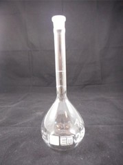 EM Hirschmann Glass TC 250mL ± 0.12mL Volumetric Flask Stopper Size #16 Chipped