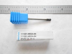 NEW SECO USA 3MM CUT DIA. X 3MM LOC X 50MM OAL 2FL CC SOLID CARBIDE BALL ENDMILL