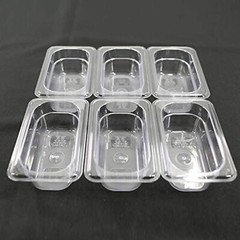 6 Pack 1/9 Size 2.5″ Deep Clear Plastic Steam Prep Table Food Pan Polycarbonate