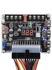 20/24Pin ATX Power Supply Breakout Board Adjustable Voltage Module + Case New