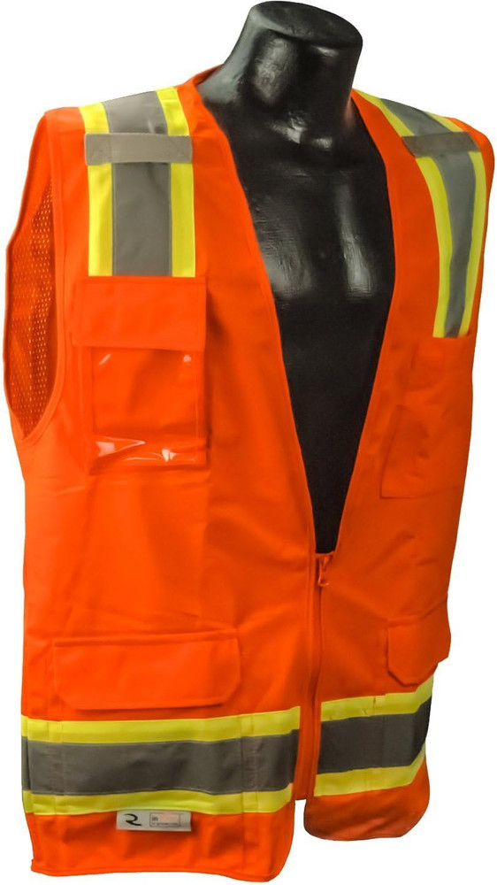 SV6OXL Two Tone Surveyor Class 2 Safety Vest, X-Large, Orange
