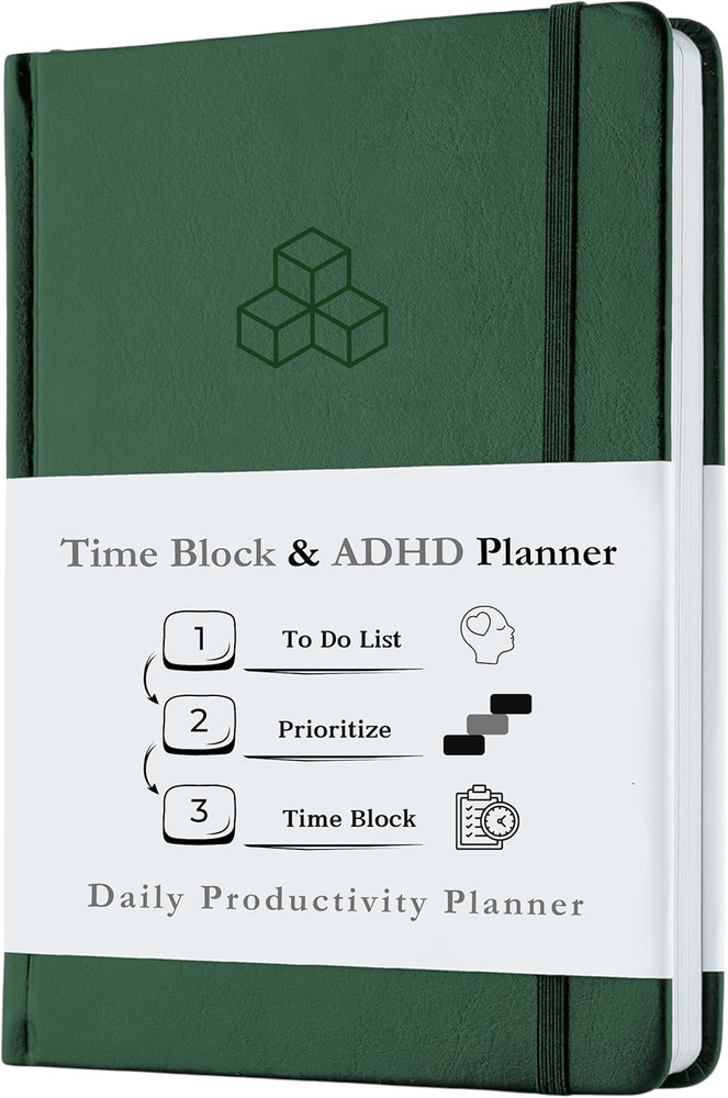 Time Blocking and ADHD Planner by Refine Days. 180 Undated Pages, to Do List, Ho