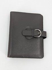 Franklin Covey CO AVA Gray Binder 9.2”x7” Full Grain Leather for Classic Planner