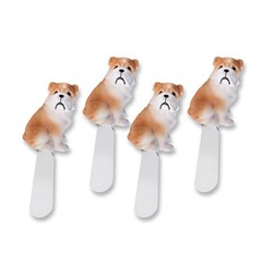 Supreme Housewares Bulldog Cheese Spreaders, Hand-Painted Resin