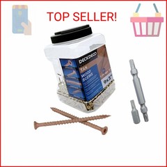 DECK DECO Wood Screws #9 x 3 79pcs(Approx), Tan Ruspert Coating Exterior Deck Sc