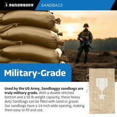 Sandbaggy (25) Beige Empty Sandbags For Sale 14×26 Sandbag Sand Bags Bag Poly