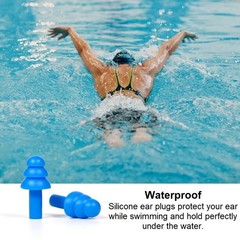 100 Pairs Blue Soft Silicone Earplugs Flexible Ear Plugs For Swimming Sleeping