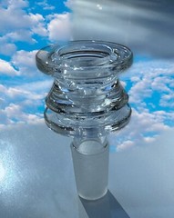 14mm Glass Bowl Thick Grav Style Male slide One Hole Push Bowl downstem
