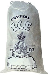 250 Commercial CRYSTAL 20 LB LBS Plastic Ice Bags With Drawstring High Quality