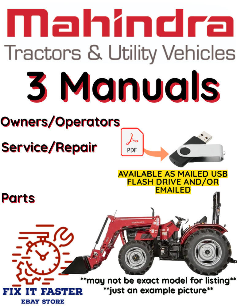 MAHINDRA 2015 TRACTOR MANUAL OPERATORS OWNER SERVICE PARTS SHOP REPAIR PDF USB