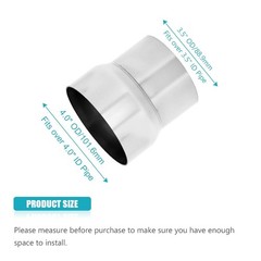 Universal 3.5″ OD to 4″ OD Stainless Exhaust Pipe Adapter Reducer Connector