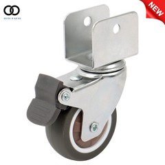4PCS 2″ Swivel Caster Wheels with U Bracket (2 with brake&2 without) 360-Degree