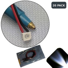20 x 12v PLCC2 3528 1210 Cool Clear White SMD LED PreWired LED 9v-18v Prewired