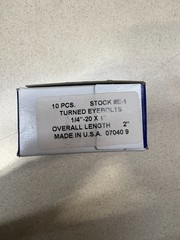 (100) Eyebolts w/ Nut Zinc Plated 1/4″ -20 X 1″ Overall Length 2″ Made In U.S.A.