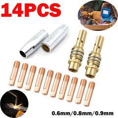 14PCS For MB15 15AK MIG Welding Gun Accessory Kit .030 Inch Contact Tip Nozzle