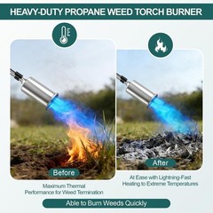Propane Torch Weed Burner, Adjustable Flame Thrower with Detachable Handle, Blow