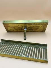 Brass Polished | 5″ X 12” X 3/4″ Surface Mount Drip Tray With Drain