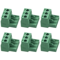 6Pcs of 3 Pin Terminal Block Plug (Phoenix/PHX connector), Female Sockets 5.08mm