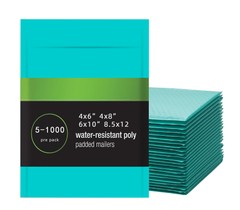 4×6 4×8 6×10 8.5×12 Poly Bubble Padded Mailers Envelops Shipping Bags TEAL
