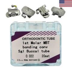 20sets Dental Orthodontic Buccal Tubes Bondable Roth MBT 1st 2nd Molar 0.022″ 2G