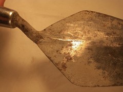 Vintage W Rose Brick Trowel 15in Leather Wrapped Handle Sharon Hill PA