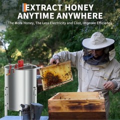 Manual Honey Extractor Machine 4/8 Frame Stainless Steel Honeycomb Spinner Tank