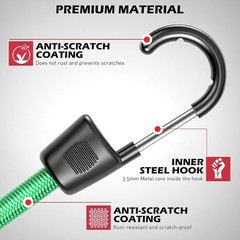 60PCS Bungee Cords Assorted Sizes Heavy Duty Elastic Tie Down Hooks Set