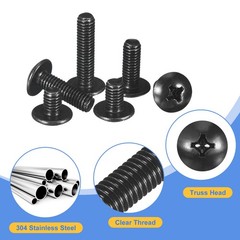 #6-32 x 3/4″ Truss Head Machine Screws 304 Stainless Steel Black 50 Pcs